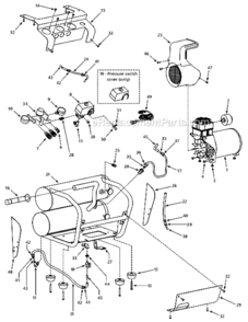 Part Location Diagram of CW214300AV Campbell Hausfeld Pressure Switch- 145/175 Psi